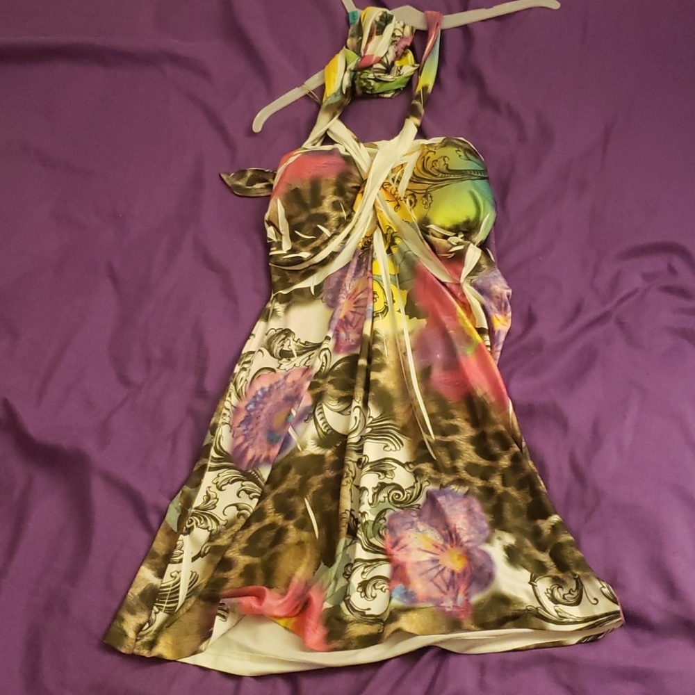 Multicolor Halter Dress